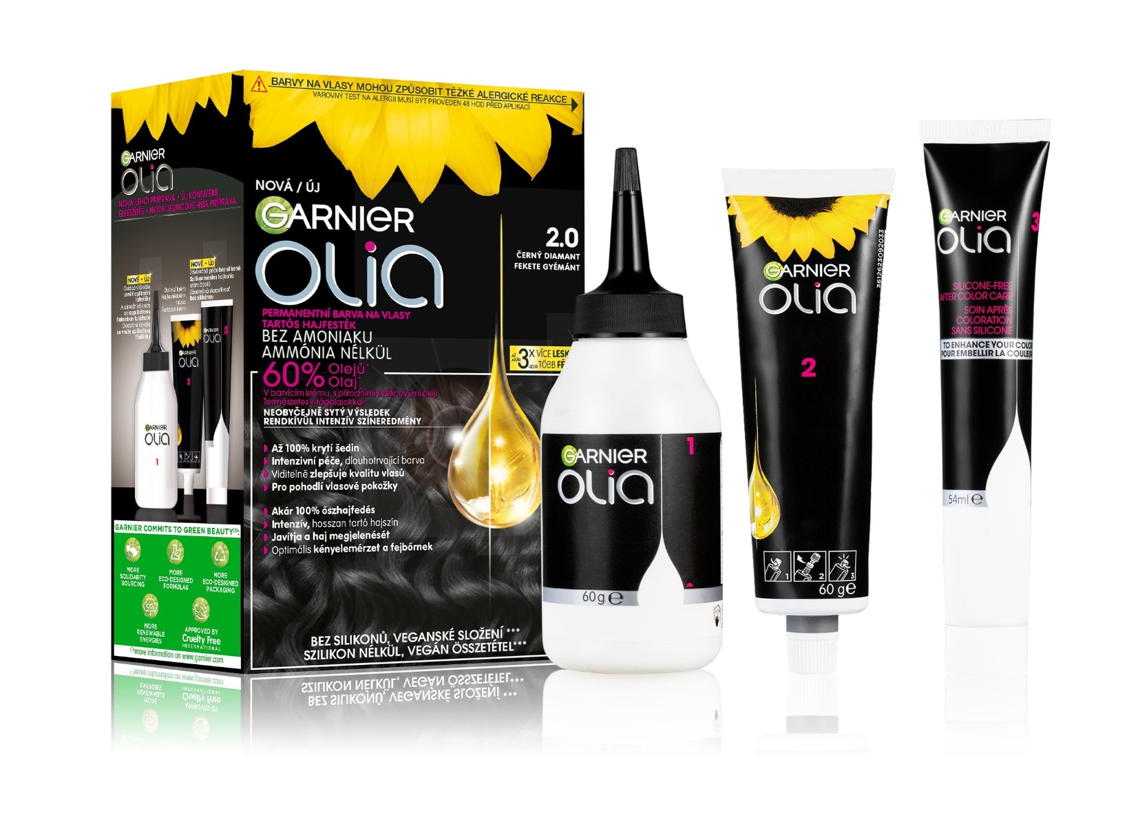 Garnier Olia 2.0 Černý diamant permanentní barva na vlasy Garnier