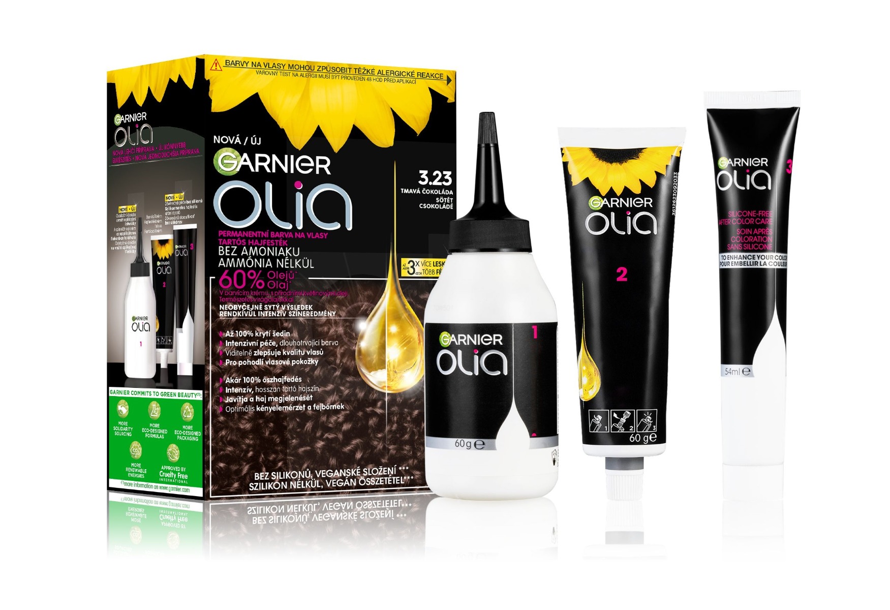 Garnier Olia 3.23 Tmavá čokoláda permanentní barva na vlasy Garnier