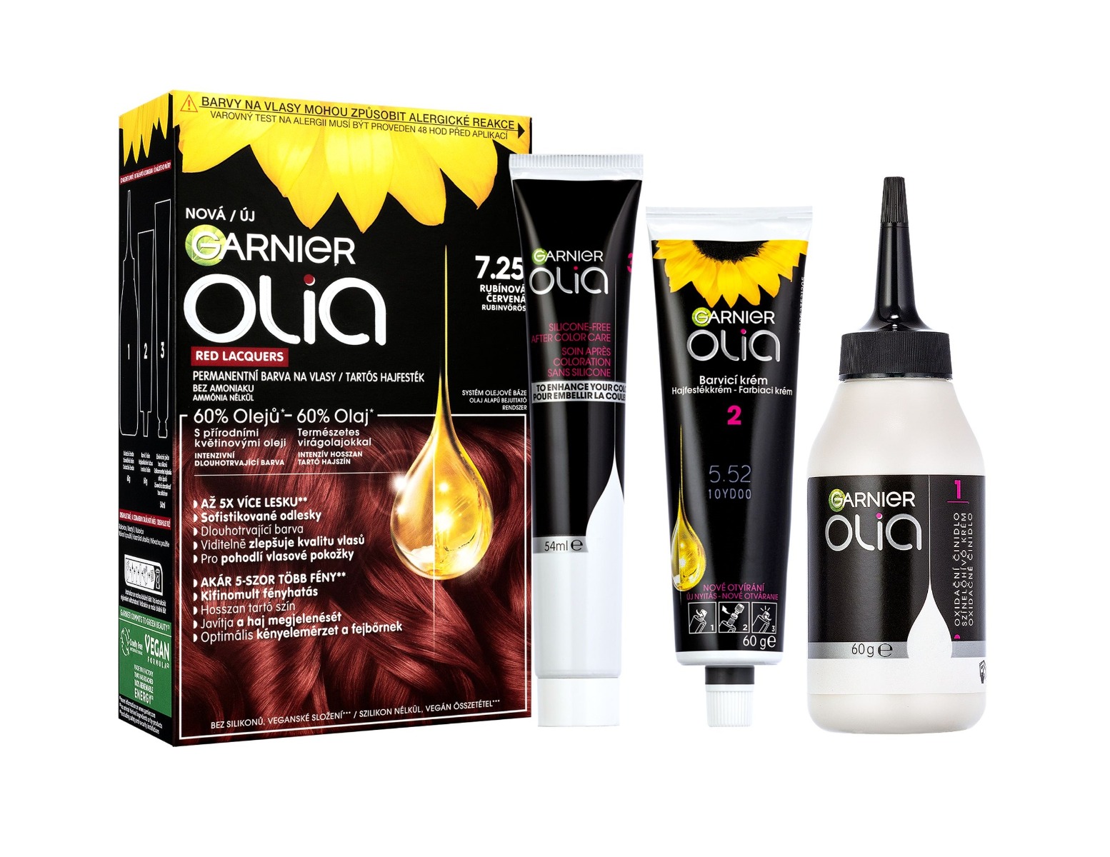 Garnier Olia 7.25 Rubínová červená permanentní barva na vlasy Garnier