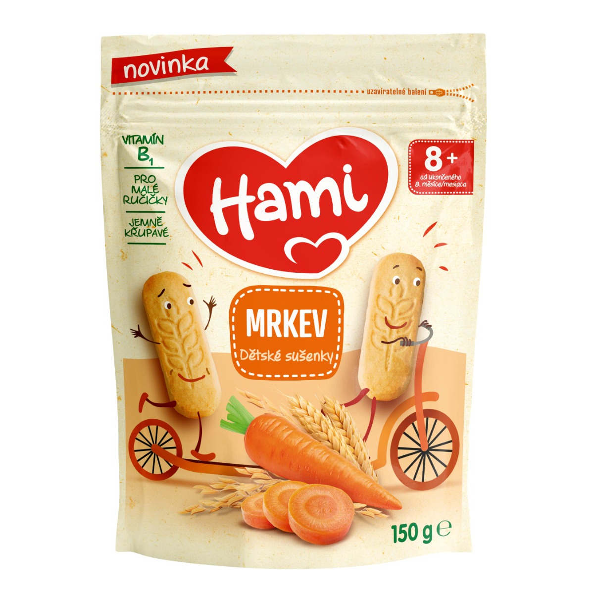 Hami Dětské sušenky mrkev 8m+ 150 g Hami