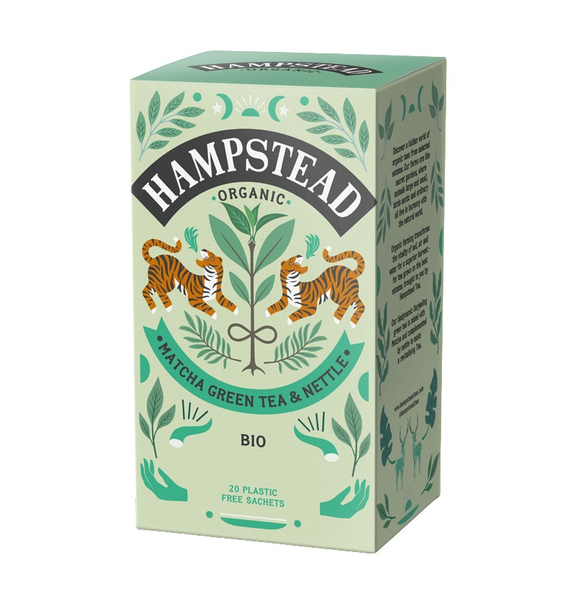 Hampstead Tea BIO Zelený čaj Matcha a kopřiva 20x2 g Hampstead Tea