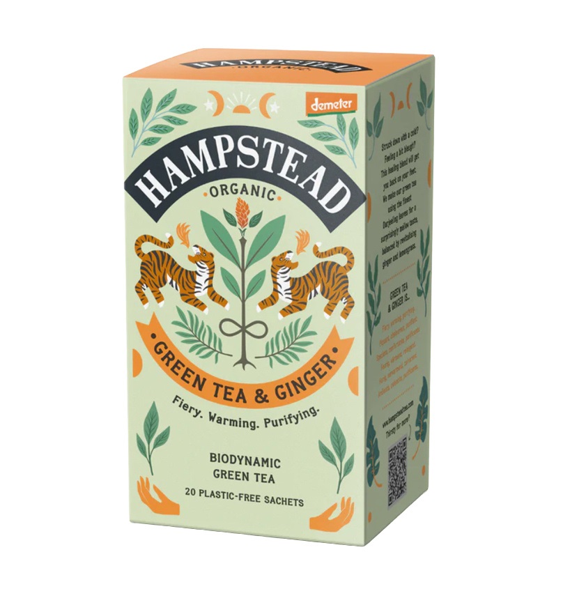 Hampstead Tea BIO Zelený čaj se zázvorem a citronovou trávou 20x2 g Hampstead Tea