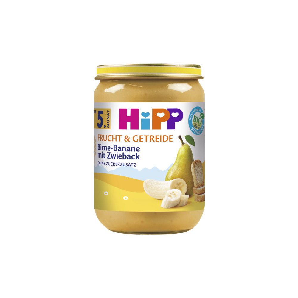 Hipp BIO Ovoce a cerálie hruška-banán-suchary 190 g Hipp