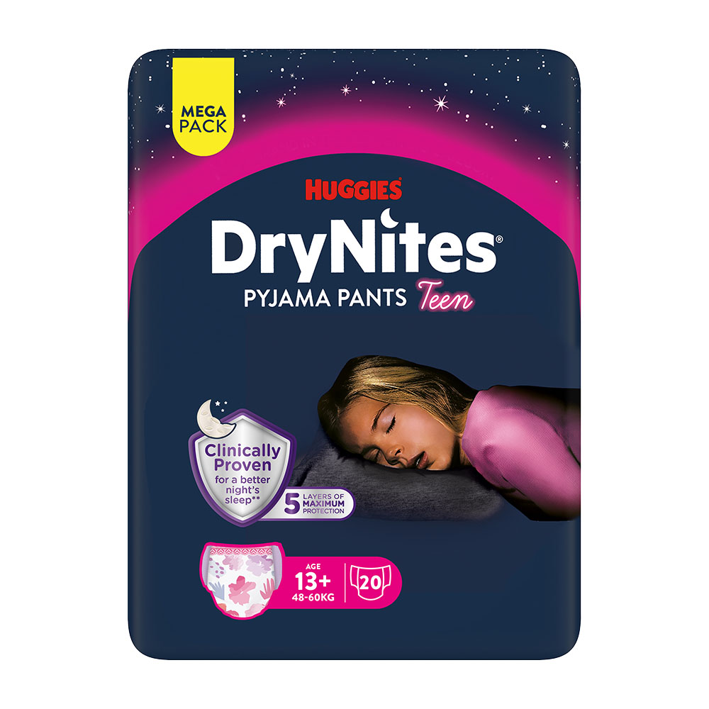 Huggies DryNites Natahovací kalhotky pro dívky 13+ let 48–⁠⁠⁠⁠⁠⁠60 kg 20 ks Huggies