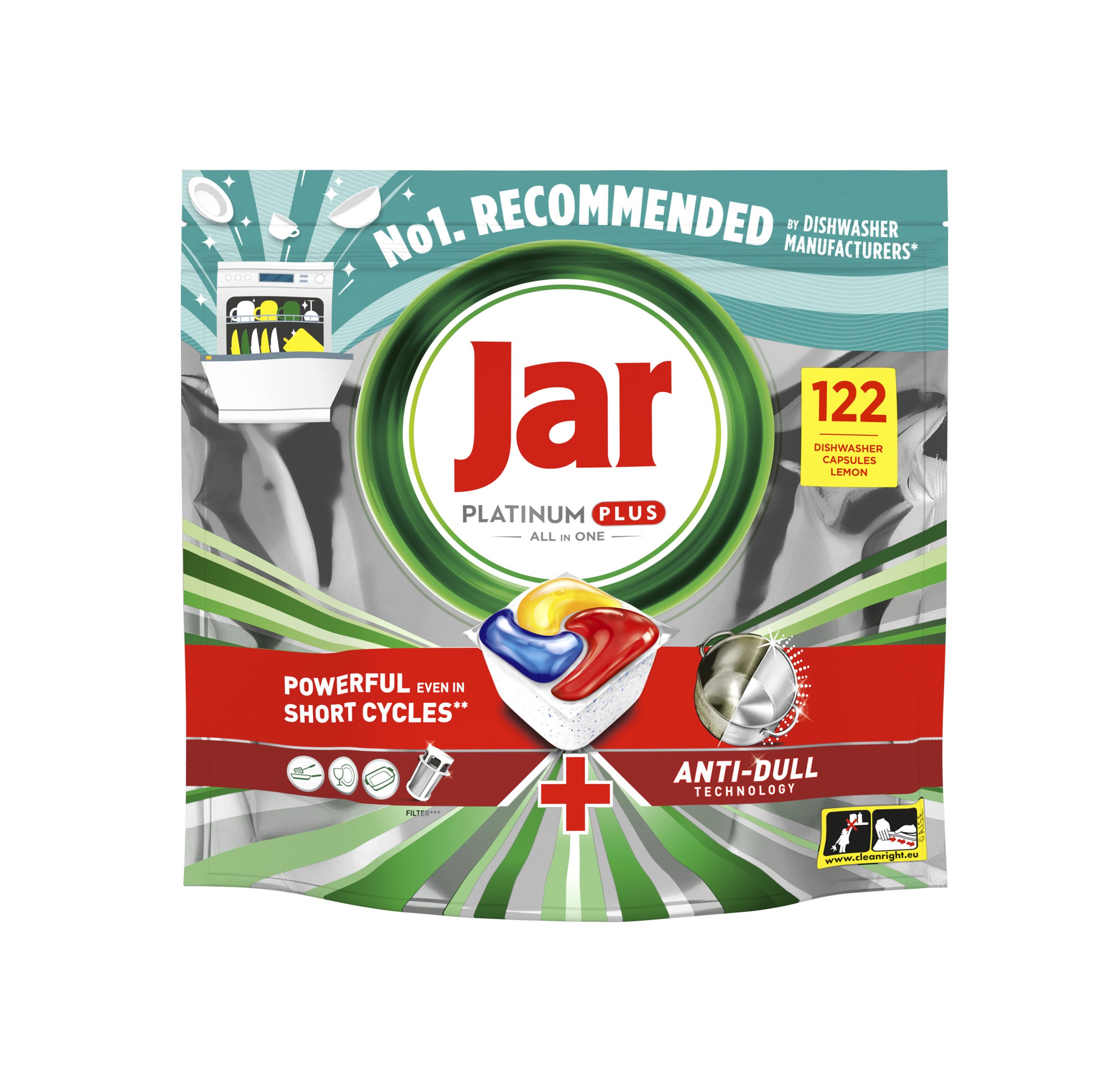 Jar Platinum Plus Lemon kapsle do myčky 122 ks Jar