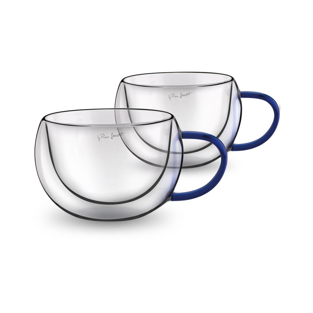 LAMART LT9113 Vaso sklenice cappuccino 270 ml 2 ks modré LAMART