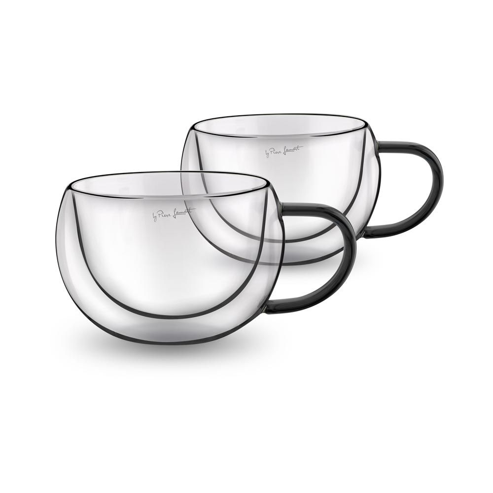 LAMART LT9114 Vaso sklenice cappuccino 270 ml 2 ks černé LAMART