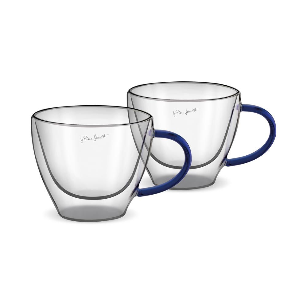 LAMART LT9116 Vaso sklenice cappuccino 190 2 ks modré LAMART