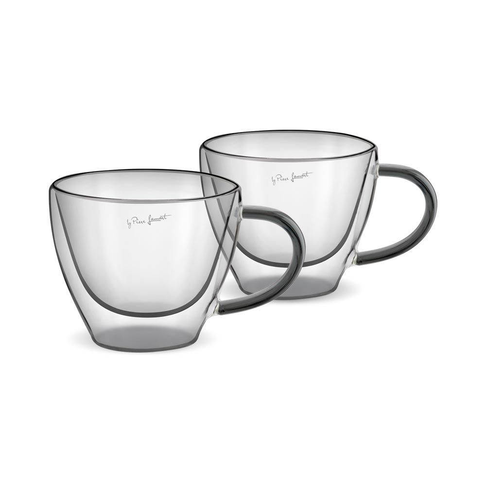 LAMART LT9117 Vaso sklenice cappuccino 190 ml 2 ks černé LAMART