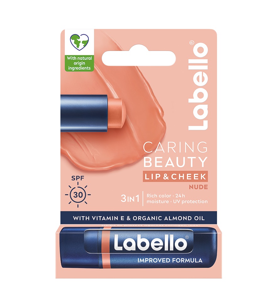 Labello Caring Beauty Nude barevný balzám na rty a tváře 4