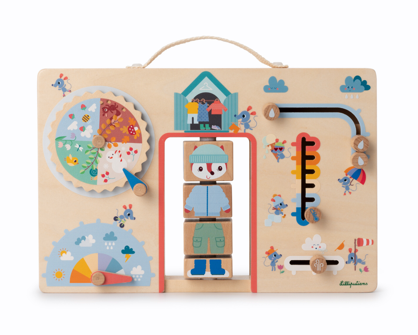 Lilliputiens Activity Board - oblékáme se podle počasí - liška Alice Lilliputiens
