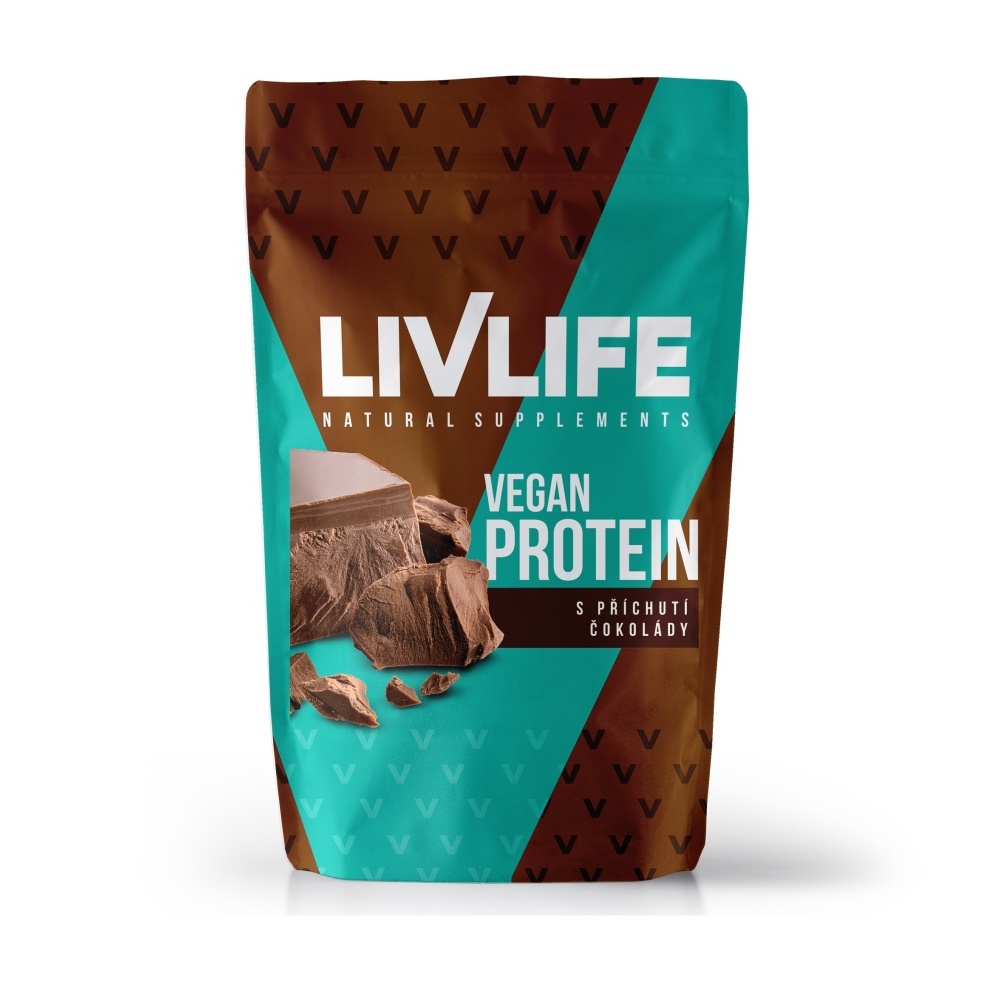 Livlife Vegan Protein s příchutí čokolády 245 g Livlife