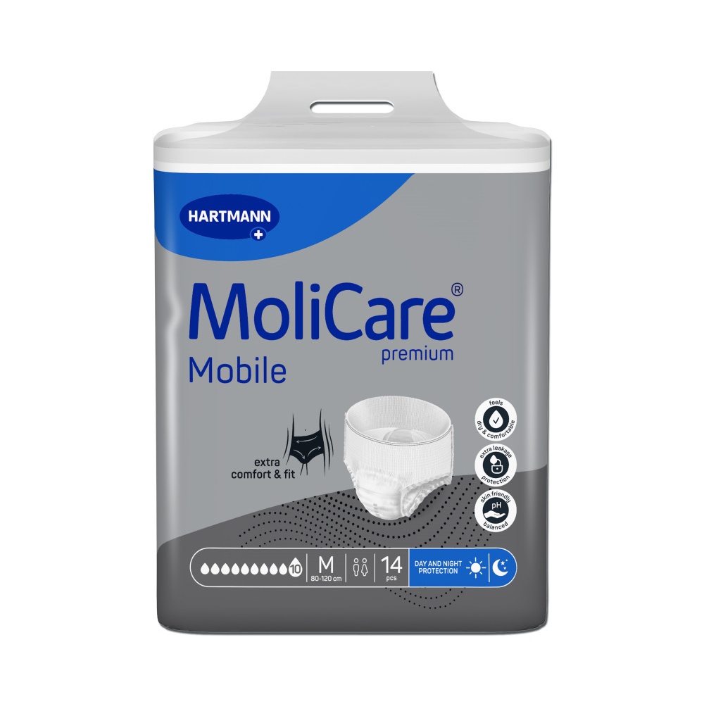 MoliCare Mobile 10 kapek vel. M natahovací kalhotky 14 ks MoliCare