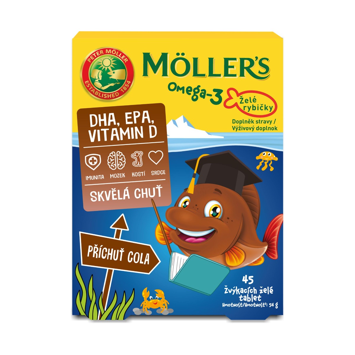 Mollers Omega-3 Želé rybičky Cola 45 želé tablet Mollers