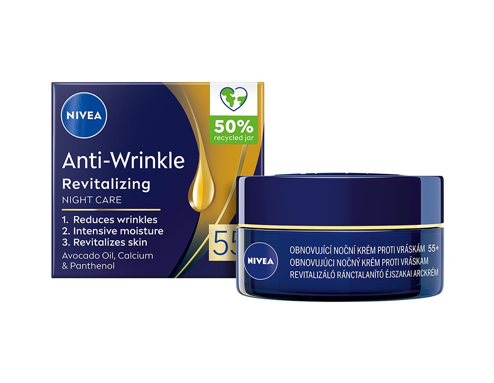 Nivea Anti-Wrinkle 55+ obnovující noční krém proti vráskám 50 ml Nivea