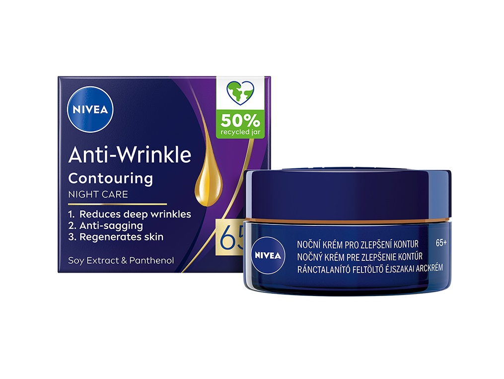 Nivea Anti-Wrinkle 65+ noční krém na zlepšení kontur 50 ml Nivea