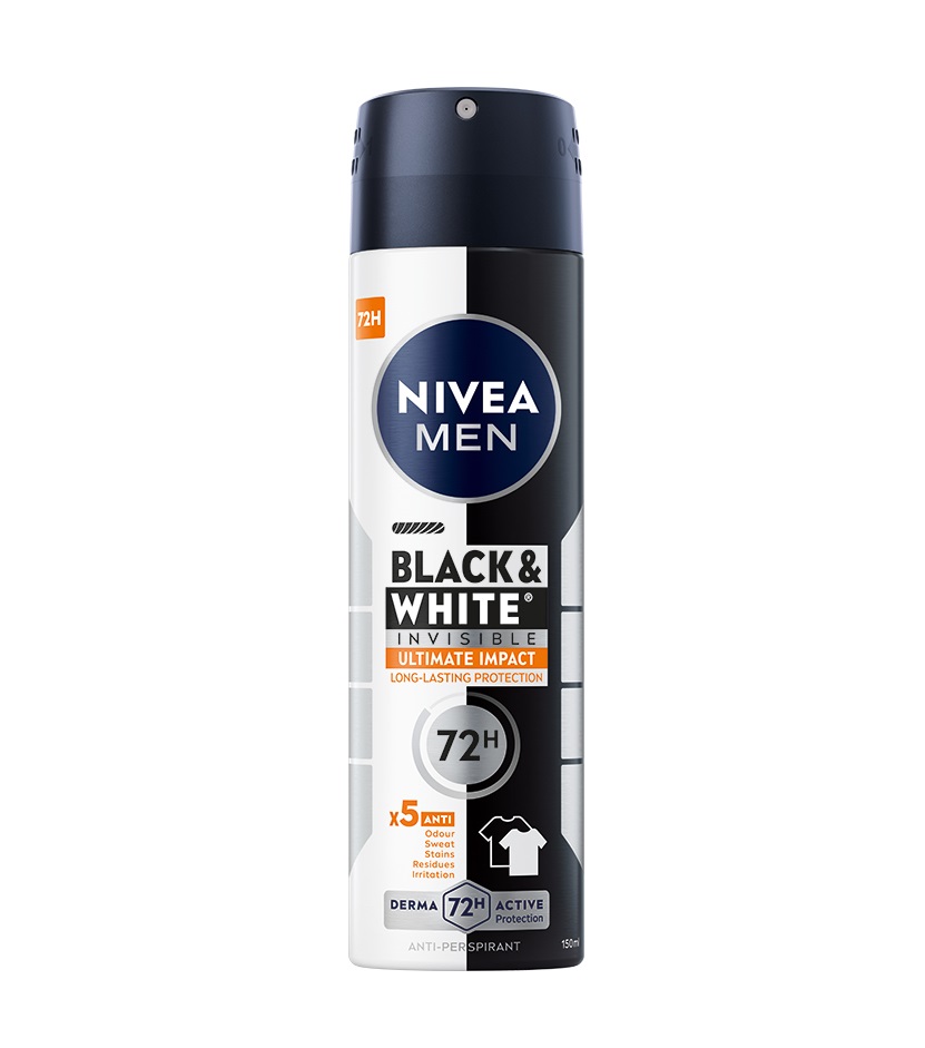 Nivea Men Black & White Invisible Ultimate antiperspirant ve spreji 150 ml Nivea