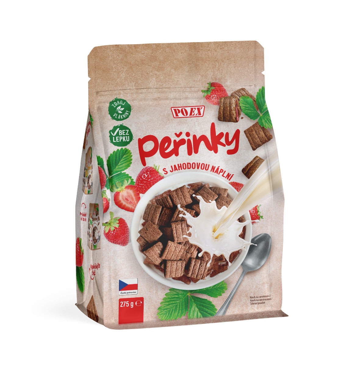 POEX Peřinky s jahodovou náplní 275 g POEX