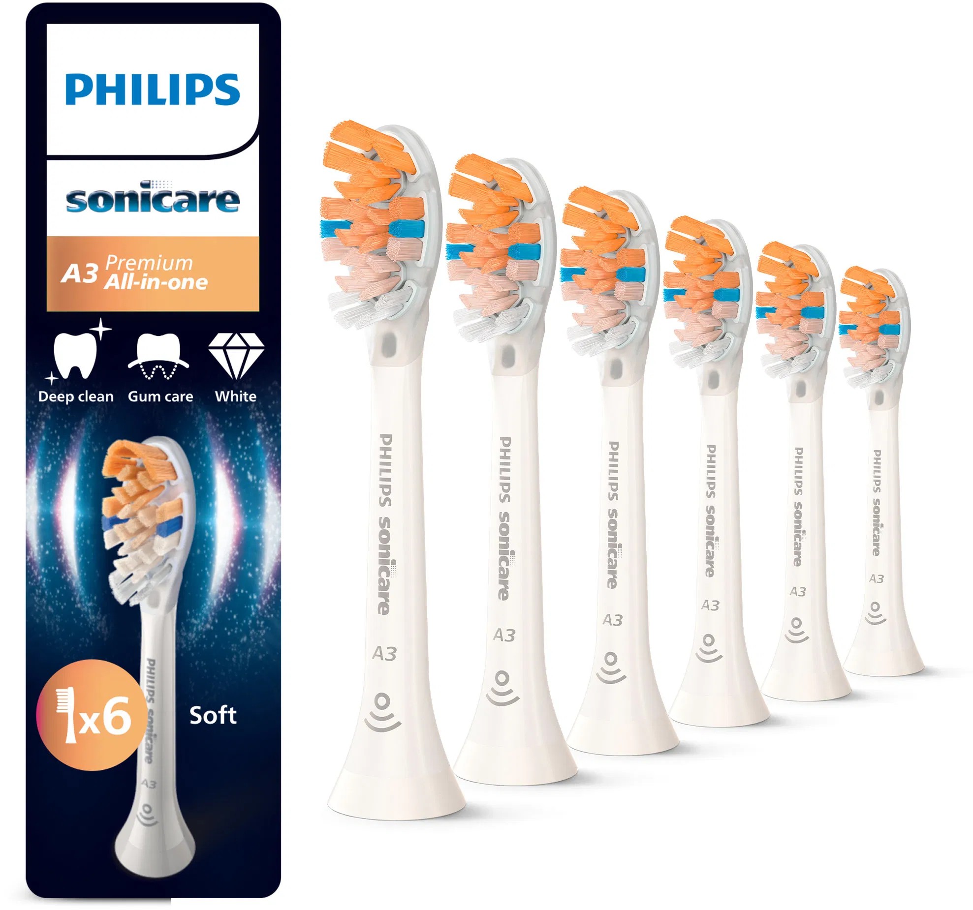 Philips Sonicare A3 Premium HX9096/87 náhradní hlavice 6 ks Philips Sonicare