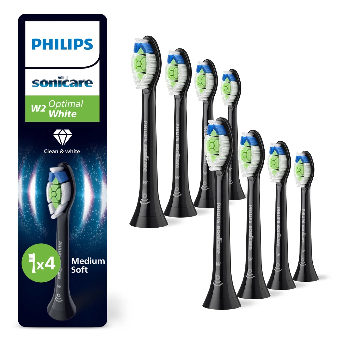 Philips Sonicare Optimal White HX6068/88 náhradní hlavice 8 ks černé Philips Sonicare