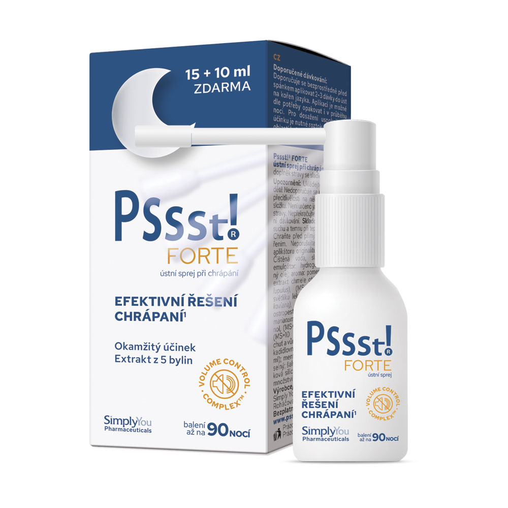 Pssst! FORTE ústní sprej při chrápání 15+10 ml Pssst!