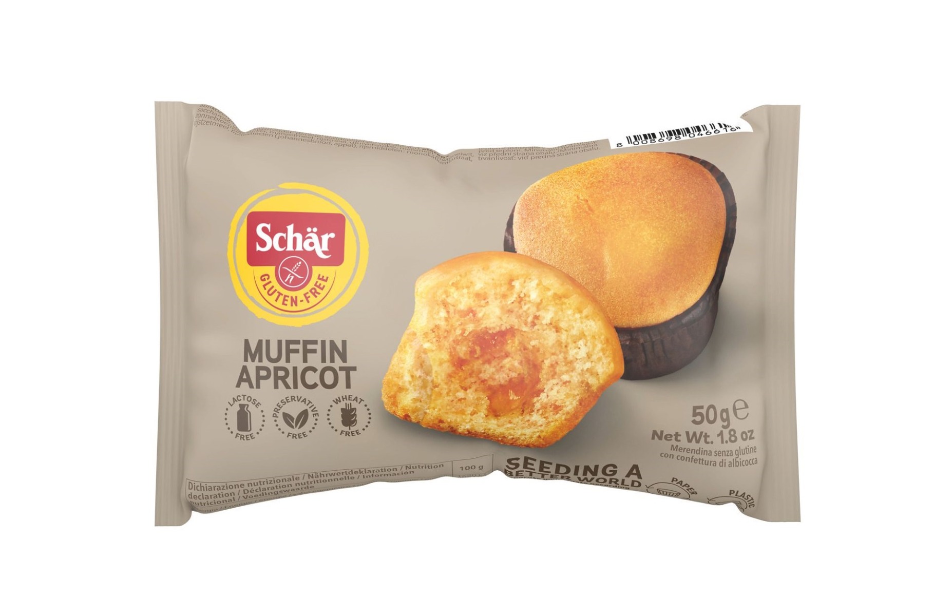 SCHÄR Muffin Apricot muffin plněný meruňkovou marmeládou bez lepku 50 g SCHÄR