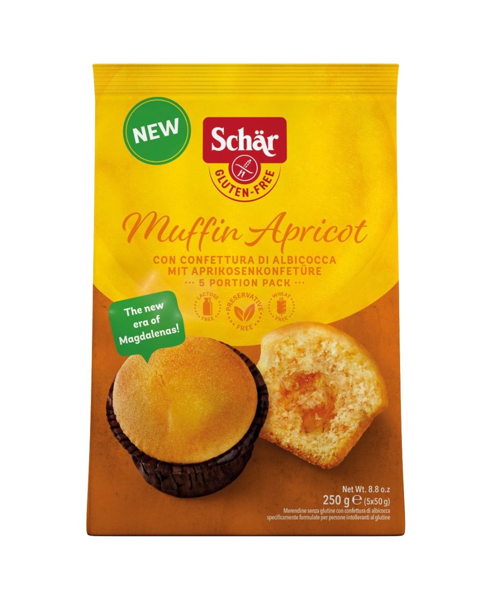SCHÄR Muffin Apricot muffiny plněné meruňkovou marmeládou bez lepku 250 g SCHÄR