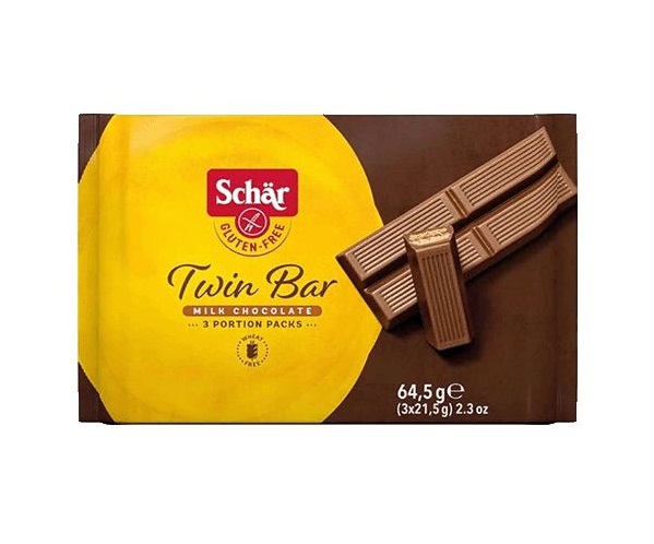SCHÄR Twin Bar oplatky v mléčné čokoládě bez lepku 64