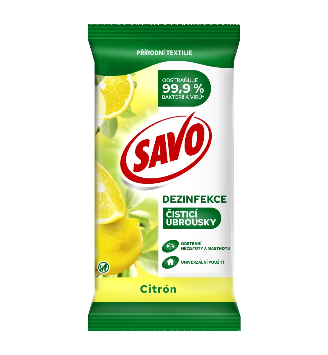 Savo Dezinfekční čisticí ubrousky Citron 30 ks Savo