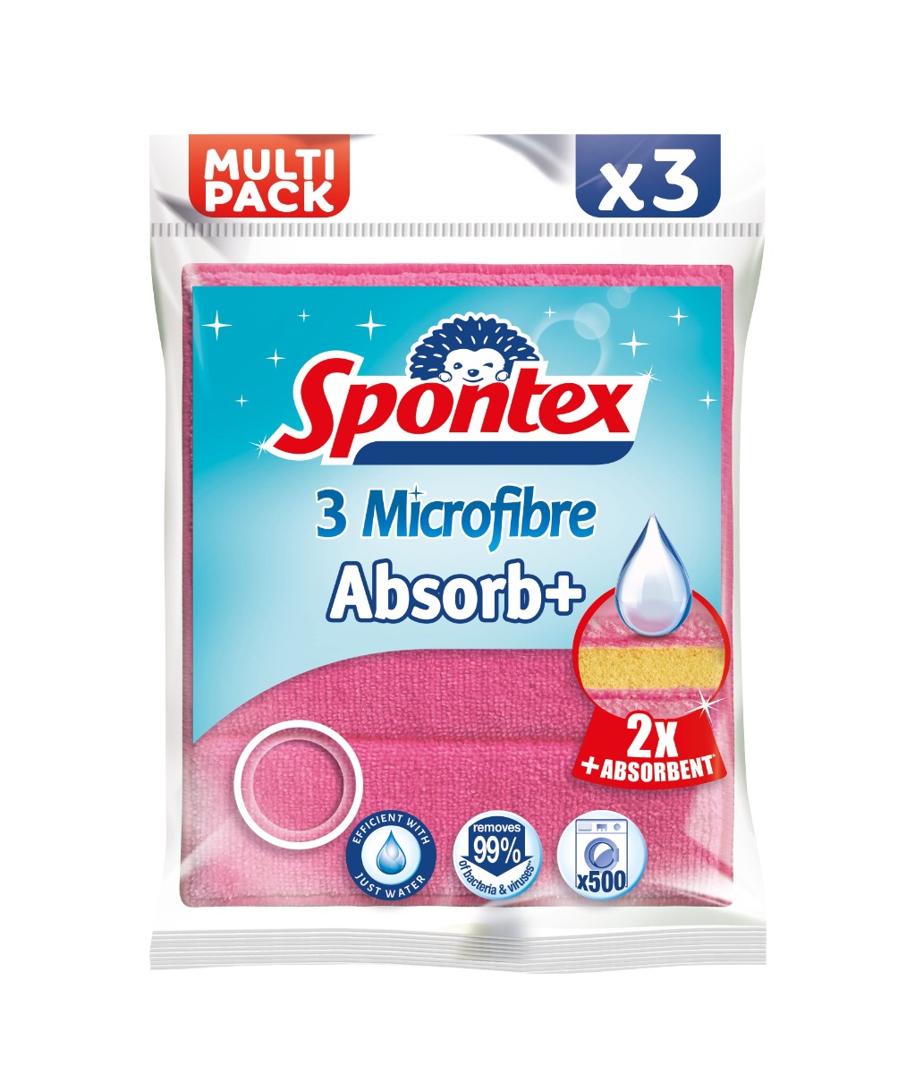 Spontex Absorb+ utěrka z mikrovlákna 3 ks Spontex