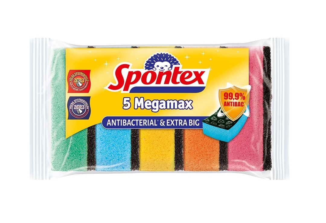 Spontex Megamax Antibacterial & Extra Big houbička 5 ks Spontex