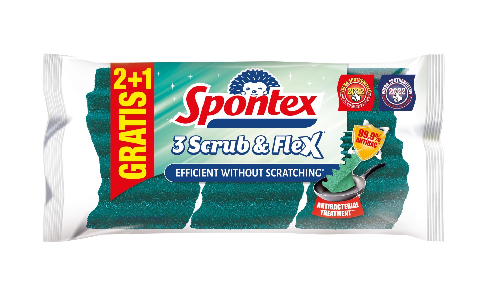 Spontex Scrub&Flex houbička 2+1 ks Spontex