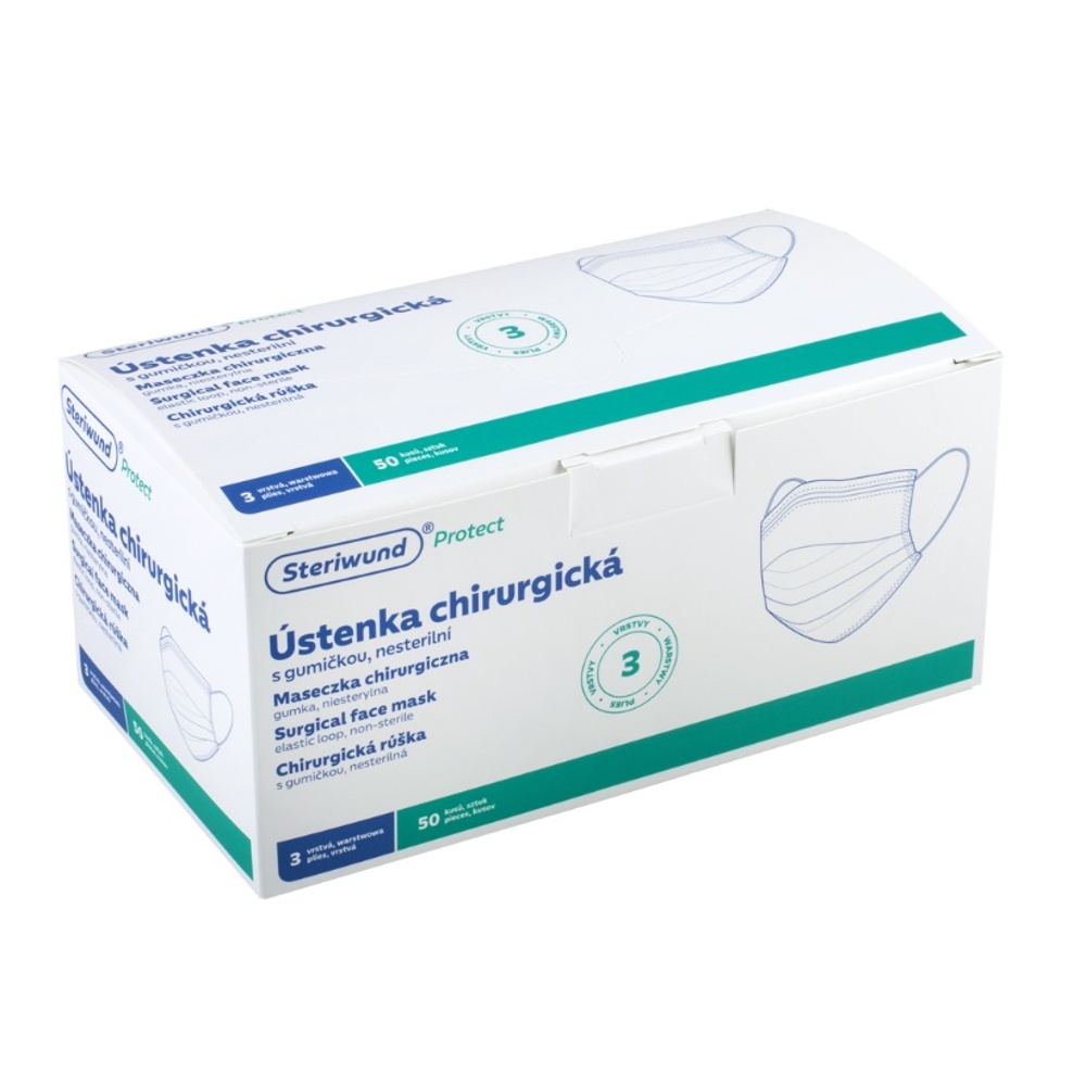 Steriwund Ústenka chirurgická s gumičkou nesterilní 50 ks Steriwund