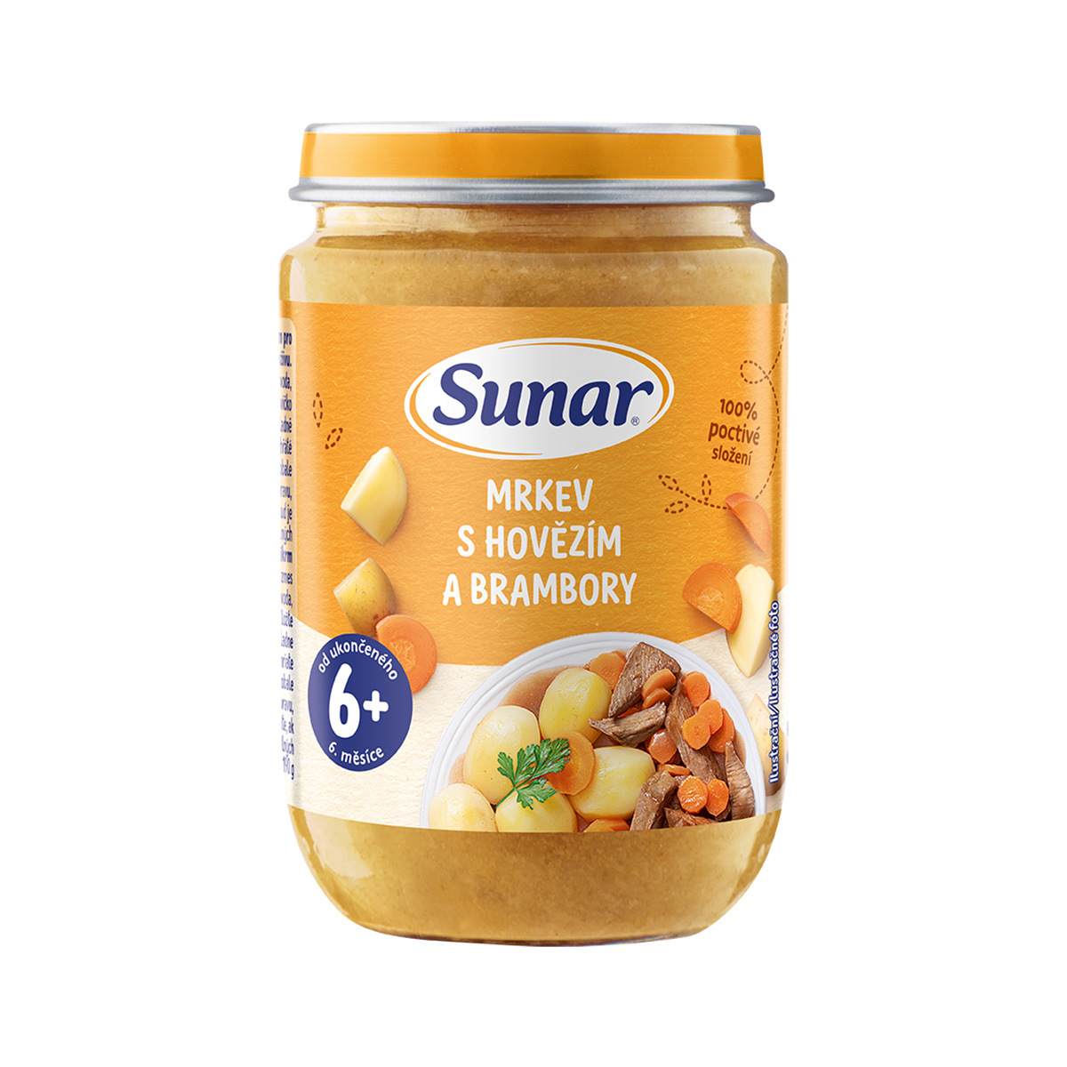 Sunar Příkrm Mrkev s hovězím a brambory 6m+ 190 g Sunar