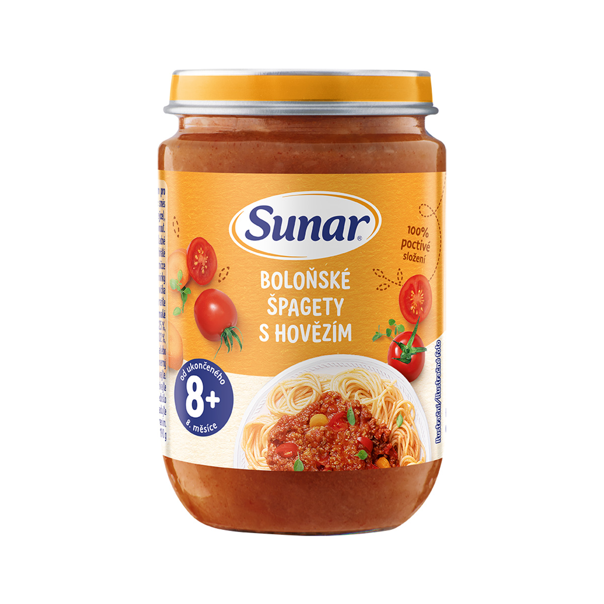 Sunar Příkrm Špagety s boloňskou omáčkou 8m+ 190 g Sunar