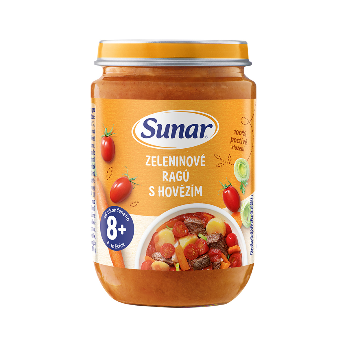 Sunar Příkrm Zeleninové ragú s hovězím 8m+ 190 g Sunar