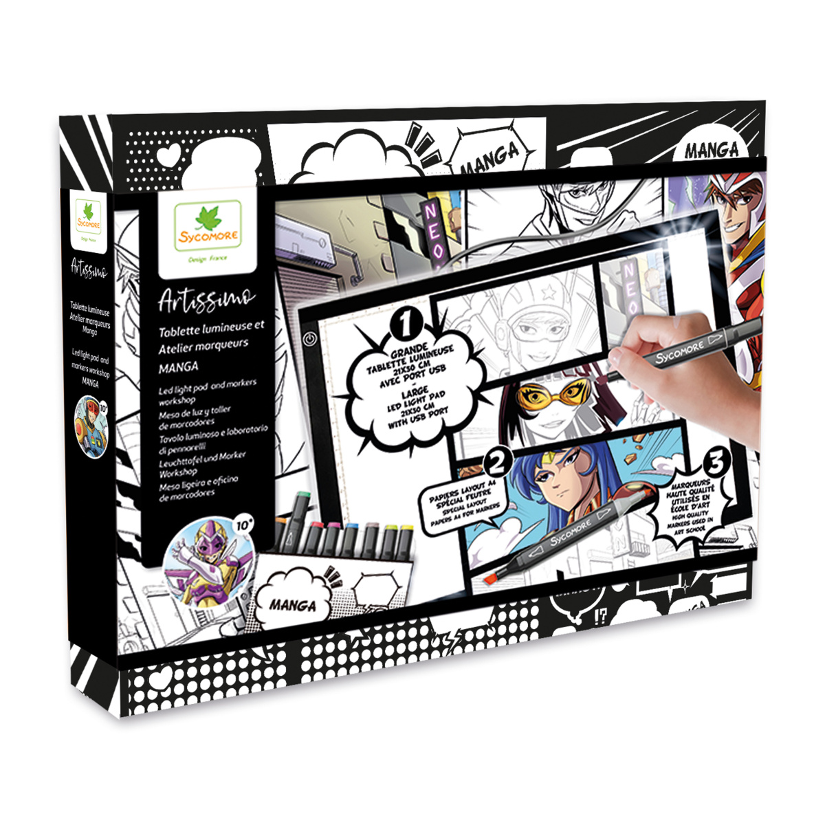 Sycomore Artissimo - Kreslící tablet s podsvícením - Manga Sycomore