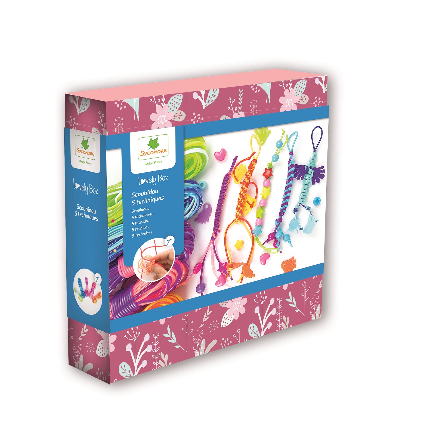 Sycomore Lovely box - kreativní sada scoubidou - zábavné pletení z barevných bužírek Sycomore