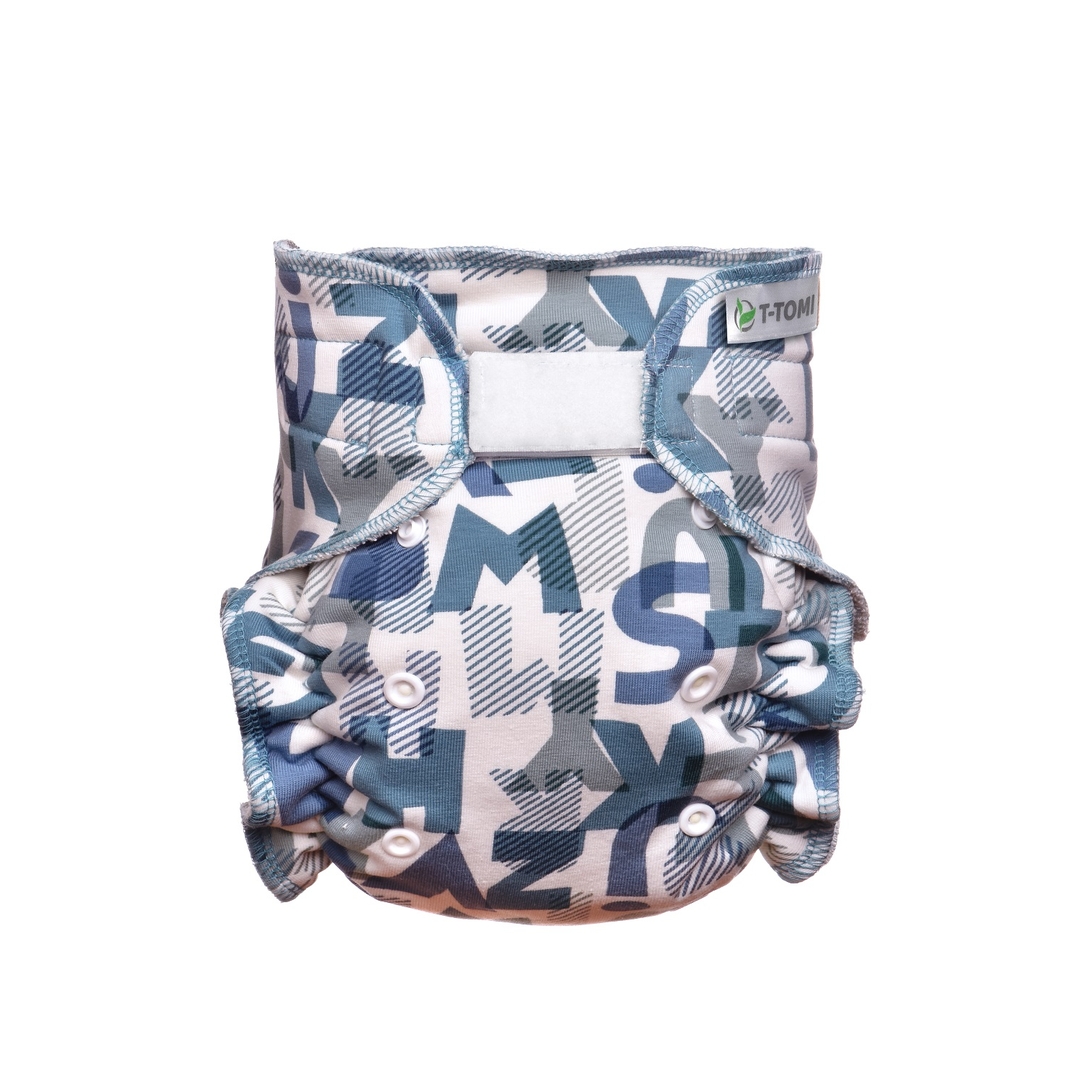 T-tomi Kalhotková plena - přebalovací set suchý zip Green Alphabet T-tomi