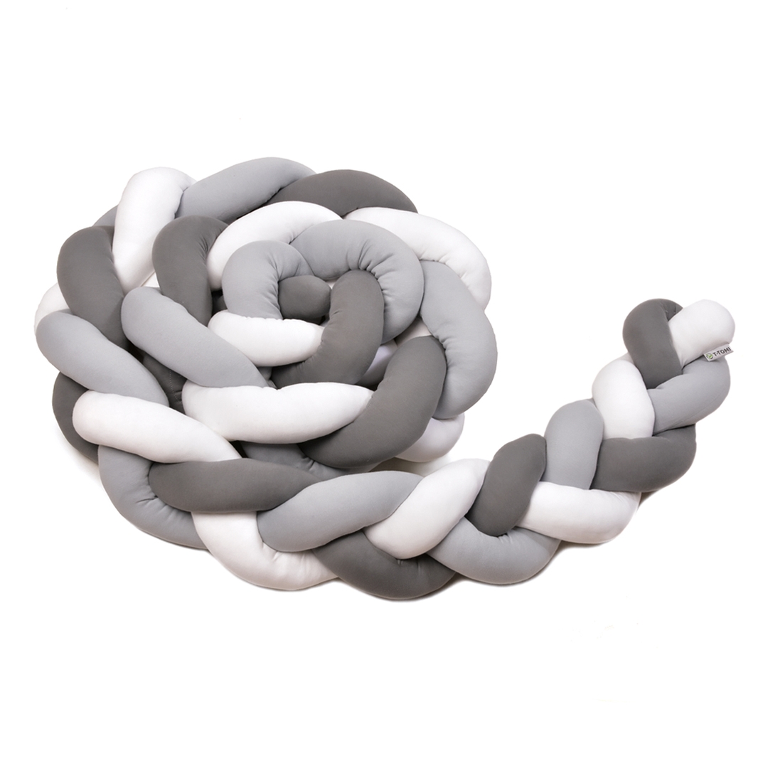 T-tomi Pletený mantinel 220 cm White + Grey + Anthracite T-tomi