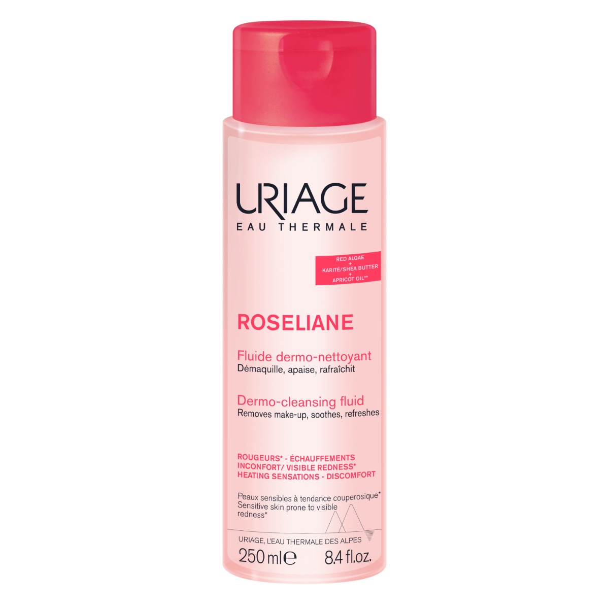 Uriage Roséliane Dermočisticí fluid pro citlivou pleť se sklonem k zčervenání 250 ml Uriage