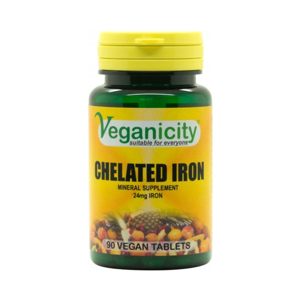 Veganicity CHELATED IRON - chelát železa 24 mg 90 tablet Veganicity