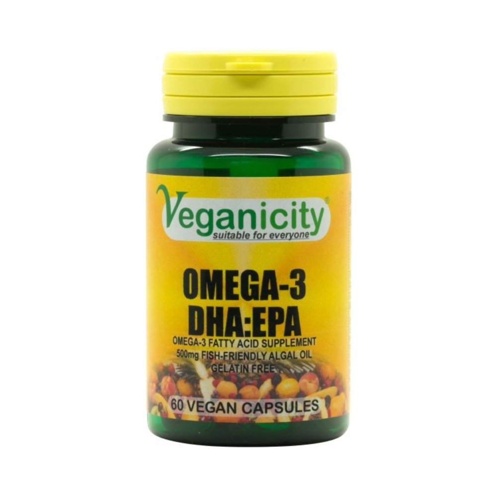 Veganicity OMEGA-3 DHA:EPA 500 mg olej z mořských řas 60 kapslí Veganicity