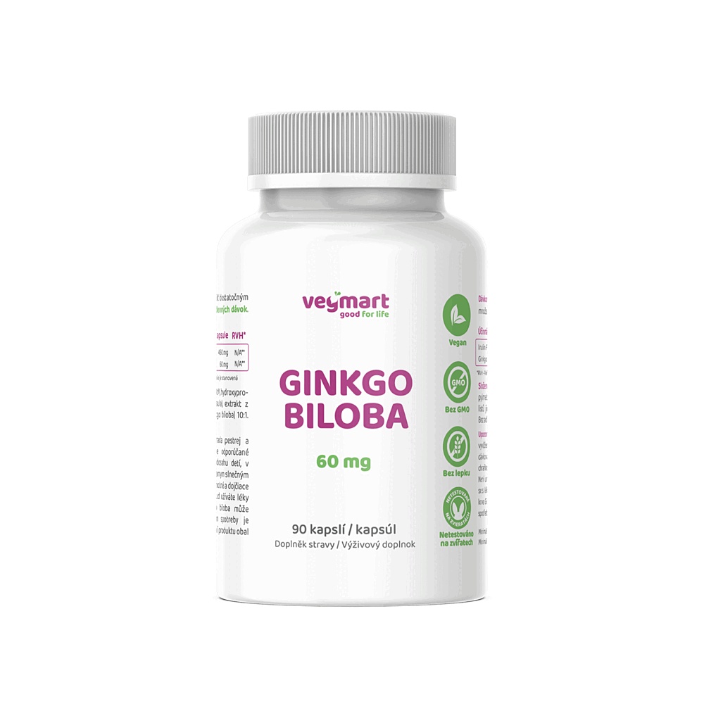 Vegmart GINKGO BILOBA 60 mg 90 kapslí Vegmart