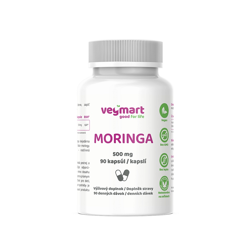 Vegmart MORINGA 500 mg 90 kapslí Vegmart