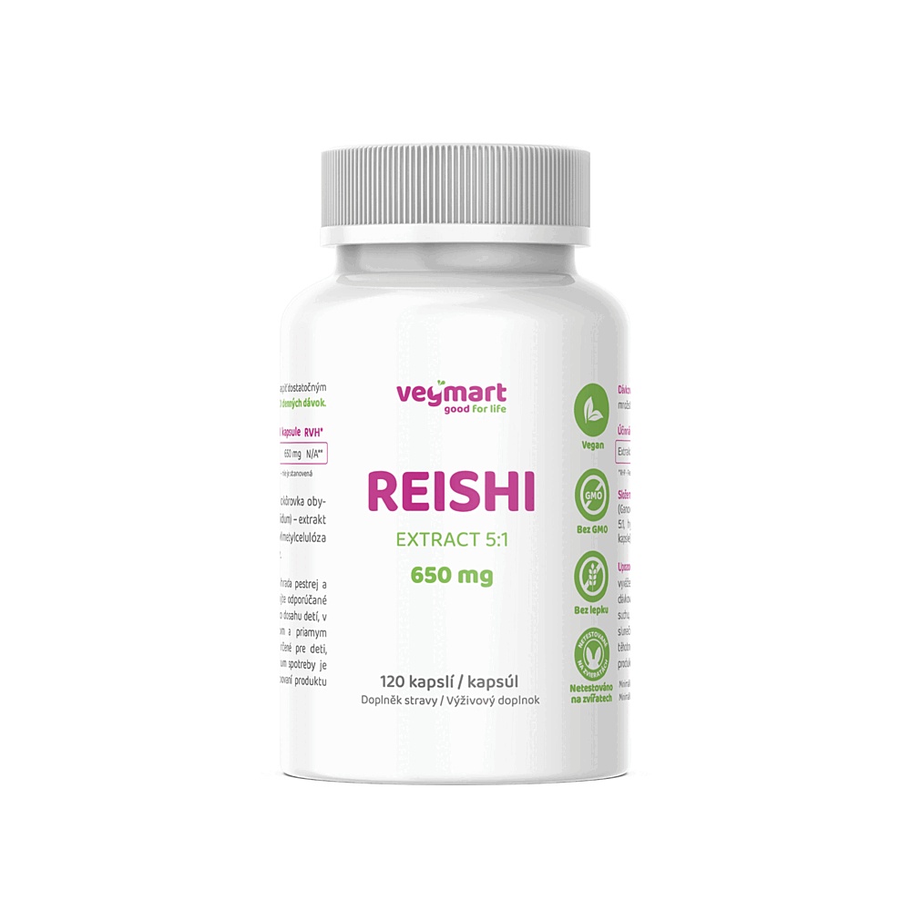 Vegmart REISHI 650 mg 120 kapslí Vegmart