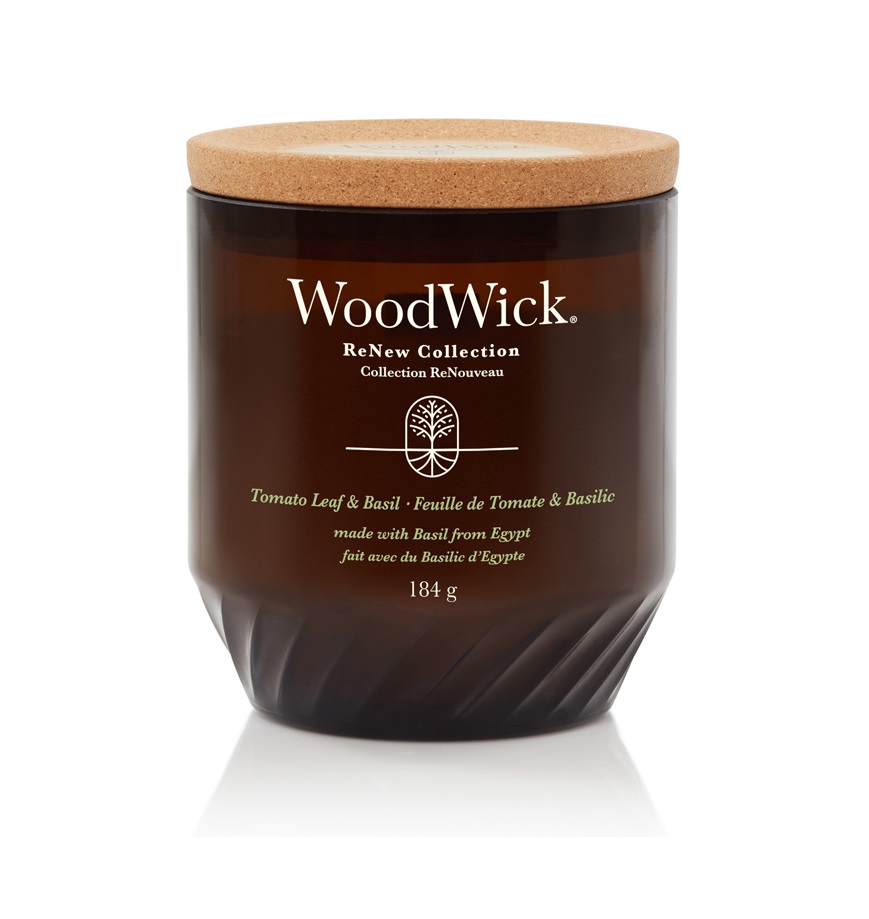 Wood Wick ReNew Vonná svíčka Tomato Leaf & Basil 184 g Wood Wick