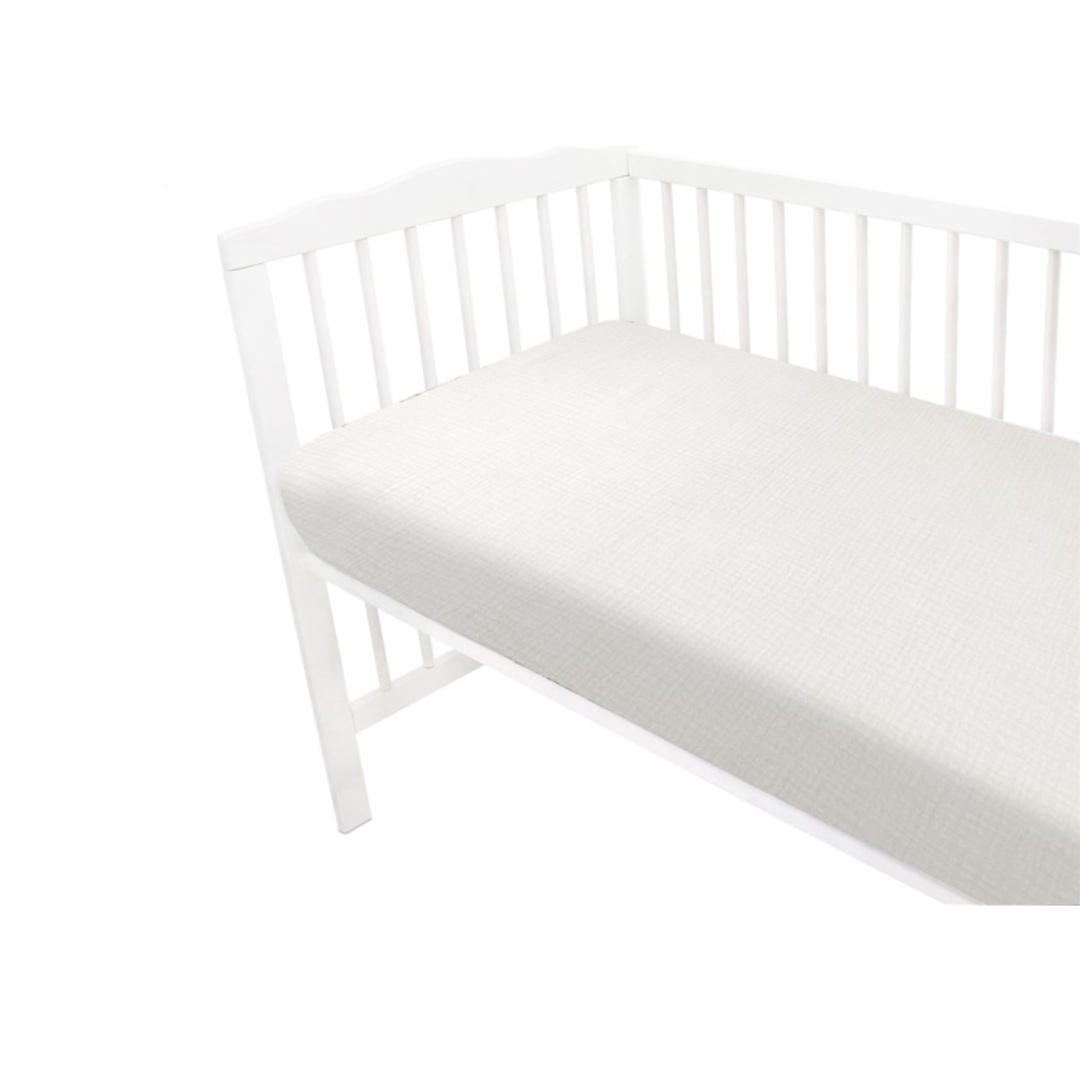 Baby Nellys Mušelínové prostěradlo do postýlky 60 x 120 NATURE double - smetanové Baby Nellys
