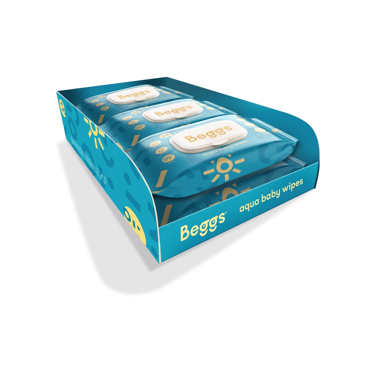 Beggs Vlhčené splachovatelné ubrousky 6x64 ks Beggs