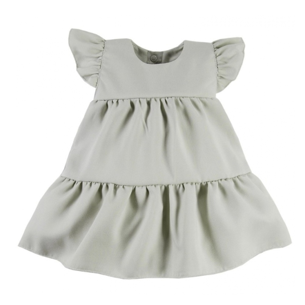 EEVI Dívčí šaty s volánky Nature - khaki